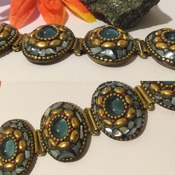 🆒Handmade Chalencony Coral Turkish Brass Bracelet - Picture 5 of 6